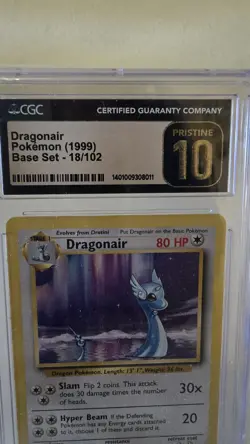1999 Pokemon Dragonair 18/102 Base Set 🔥CGC Pristine 10🔥 - Image 3