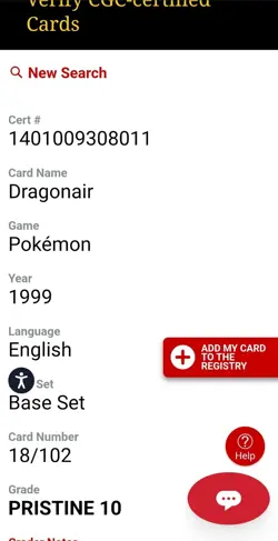 1999 Pokemon Dragonair 18/102 Base Set 🔥CGC Pristine 10🔥 - Image 5