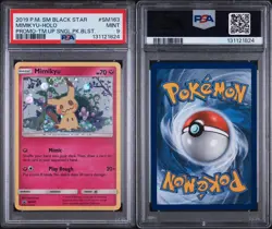 Pokemon Mimikyu SM Black Star Promo Holo SM163 PSA 9 Mint English 2019 Swirl - Image 3