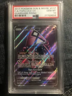 1X Pokemon GUARDIANS RISING TAPU LELE #137/145 FULL ART Holo PSA 10 GEM MINT - Image 1