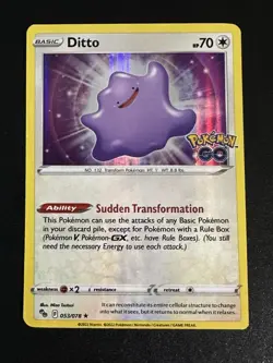 Ditto 053/078 Pokemon GO Holo Rare Near Mint - Image 1