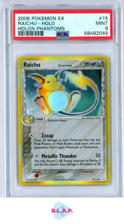 RAICHU-HOLO HOLON PHANTOMS POKEMON EX 2006 15 PSA 9 - Image 1
