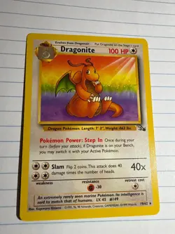 Pokemon TCG Dragonite Fossil 19/62 Regular 1999-2000 Wizards - Image 1