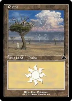 1x Plains (403) - Foil - Retro Frame NM-Mint, English Dominaria Remastered MTG M - Image 1