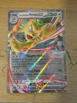 Team Rocket’s Persian EX 150/182 Double Rare Pokemon TCG SV Destined Rivals NM - Image 1