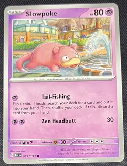 Slowpoke 085/193 Pokemon English Scarlet & Violet Paldea Evolved TCG Card 2023 - Image 1