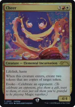 Magic The Gathering: Cheer 0001 Happy Holidays 2025 WPN Promo Card - FOIL - MINT - Image 1