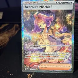 Acerola's Mischief Trainer Card Pokemon TCG Holo Supporter 183/132 Near Mint - Image 2