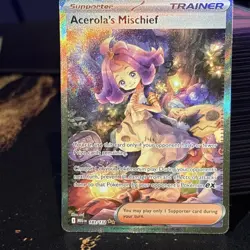 Acerola's Mischief Trainer Card Pokemon TCG Holo Supporter 183/132 Near Mint - Image 3