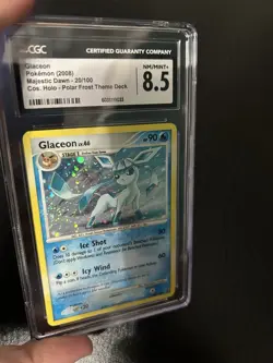 CGC 8.5 Glaceon Majestic Dawn 20/100 Cosmos Holo Polar Frost Pokemon Card - Image 3