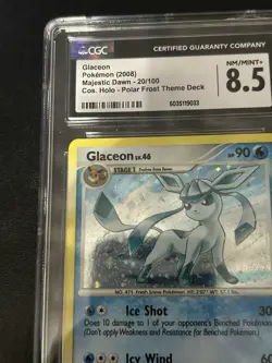 CGC 8.5 Glaceon Majestic Dawn 20/100 Cosmos Holo Polar Frost Pokemon Card - Image 5