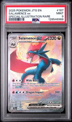 2025 POKEMON JTG EN-JOURNEY TOGETHER #187 SALAMENCE EX PSA 9 - Image 1