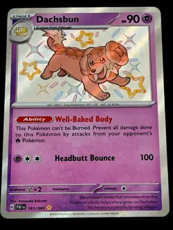 2024 Pokemon PALDEAN FATES SHINY HOLO RARE DACHSBUN 161/091🔥🔥🔥 - Image 1