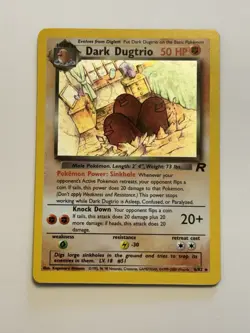 Pokemon TCG Dark Dugtrio 6/82 Holo Rare Team Rocket Unlimited LP - Image 1