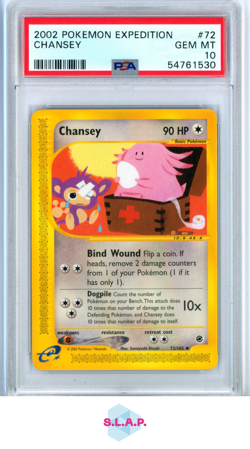CHANSEY POKEMON 72/165 2002 EXPEDITION - ENGLISH PSA 10 - Image 1