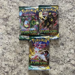 Pokemon TCG Sword & Shield Evolving Skies Booster Pack Sealed Lot Of 3 Random - Image 1