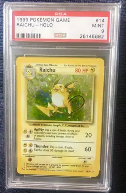 1999 POKEMON GAME RAICHU - HOLO PSA 9 - Image 1