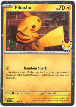 Pikachu 051/162 Common Temporal Forces Pokemon Near Mint - Image 1
