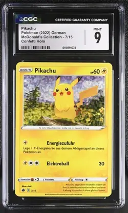 POKEMON 2022 McDonalds Promo - 7/15 Pikachu HOLO - Deutsch PSA CGC 9 - Image 1
