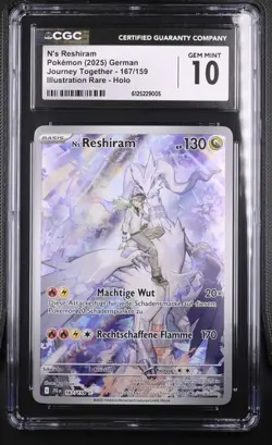 Pokemon Ns Reshiram 167/159 Journey Together Deutsch PSA CGC 10 - Image 1