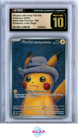 PIKACHU WITH GREY FELT HAT X VAN GOGH POKEMON 85 2023 SVP - EN CGC PRISTINE 10 - Image 1