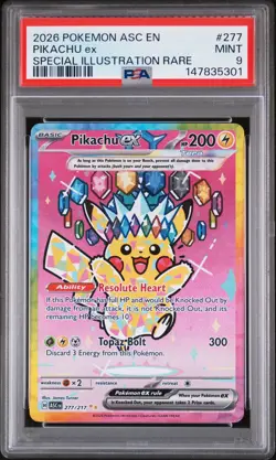 2026 POKEMON ASC EN-ASCENDED HEROES SPECIAL ILLUSTRATION RARE PIKACHU EX PSA 9 - Image 1