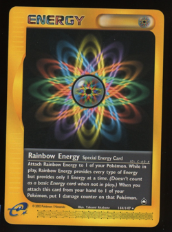 Pokemon 2002 Aquapolis - Rainbow Energy - Rare - 144 - Image 1