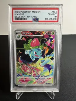 2025 Pokemon Mega Evolution 134/132 Ivysaur Illustration Rare PSA 10 GEM MINT - Image 1