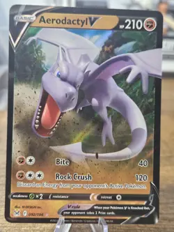 Pokemon Aerodactyl V Swsh11 Lost Origin 092/196 Holo Ultra Rare 210 HP - Image 1
