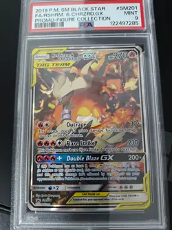 Pokemon TCG Reshiram Charizard GX Tag Team Sun Moon SM201 Promo PSA 9 - Image 1