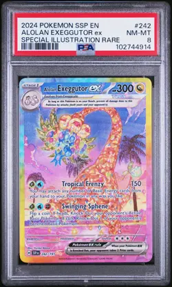 2024 POKEMON SSP EN-SURGING SPARKS #242 ALOLAN EXEGGUTOR EX PSA 8 - Image 1