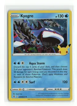 KYOGRE 003/025 CELEBRATIONS HOLO RARE POKEMON TCG NM-LP - Image 1