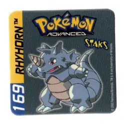 POKEMON Advanced Panini 2003 STAKS #169 Rhyhorn Embossed Evolution Cards - Image 1