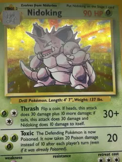 Pokemon Base Set Nidoking 11/102 1999 Print Unlimited Holo Near Mint Rare - Image 2