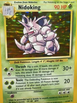 Pokemon Base Set Nidoking 11/102 1999 Print Unlimited Holo Near Mint Rare - Image 3
