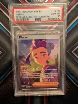 💎 POKEMON PRE EN-PRISMATIC EVOLUTIONS 174/131 KIERAN SIR PSA 10 - Image 1