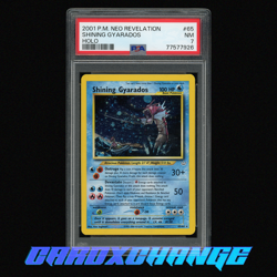 2001 Pokemon Neo Revalation 65 Shining Gyarados Holo Rare Double Swirl PSA 7 NM - Image 1