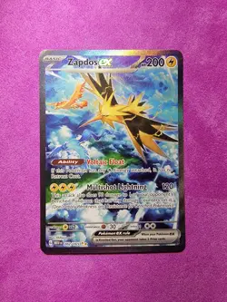 Pokemon Zapdos EX 202/165 Scarlet & Violet 151 Special Illustration SIR Rare NM - Image 1