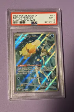 PSA 9 Pokemon Destined Rivals SIR Misty's Psyduck DRI EN 193/182 MINT Condition! - Image 1