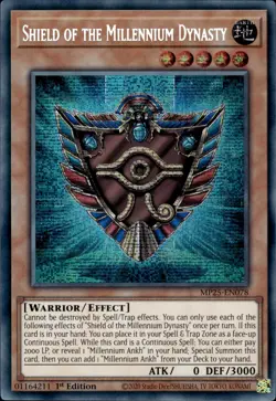 Shield Of The Millennium Dynasty - Prismatic Secret Rare MP25-EN078 NM YuGiOh - Image 1