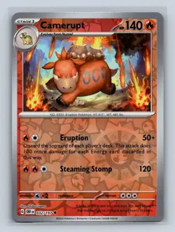 Camerupt Reverse Holo SV03: Obsidian Flames #032/197 Pokemon TCG NM - Image 1