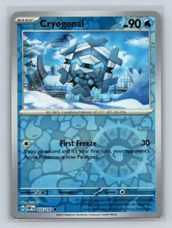 Cryogonal Reverse Holo SV03: Obsidian Flames #055/197 Pokemon TCG NM - Image 1