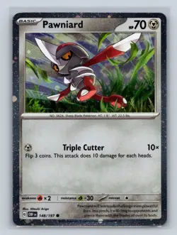 Pawniard Cosmos Holo SV03: Obsidian Flames #148/197 Pokemon TCG NM - Image 1