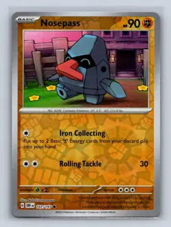 Nosepass Reverse Holo SV03: Obsidian Flames #107/197 Pokemon TCG NM - Image 1
