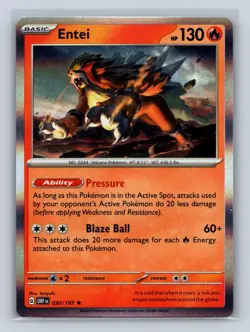 Entei Holo Rare #030/197 SV03: Obsidian Flames Pokemon TCG NM - Image 1