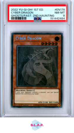 CYBER DRAGON GHOSTS/PAST: 2ND HAUNTING YU-GI-OH! GFP2 2022 EN178 PSA 8 - Image 1