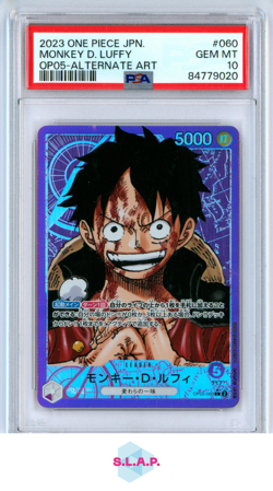 MONKEY D LUFFY ONE PIECE 60 2023 OP05 ALTERNATE ART JAPANESE PSA 10 - Image 1