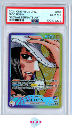 NICO ROBIN ONE PIECE 62 2024 OP09 ALTERNATE ART JAPANESE PSA 10 - Image 1
