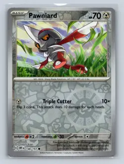 Pawniard Reverse Holo SV03: Obsidian Flames #148/197 Pokemon TCG NM - Image 1