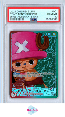 TONY TONY CHOPPER ONE PIECE 1 2024 OP08 ALTERNATE ART JAPANESE PSA 10 - Image 1
